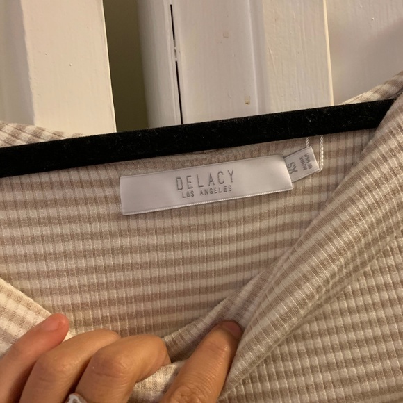 SOLD NWT Delacy Off Shoulder Striped Addison Dress - Picture 6 of 8